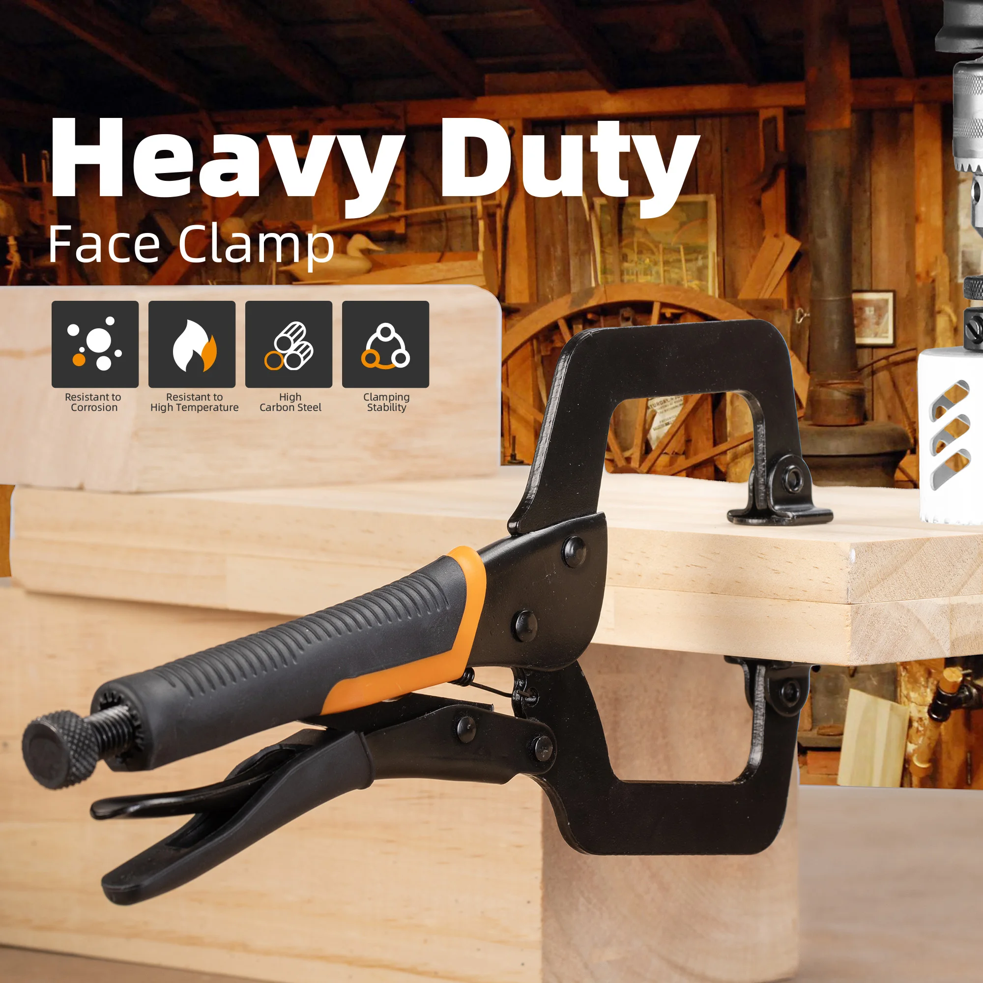 TOLESA 6 Inch Heavy Duty Metal Face Clamp 3 TOLESA 6 Inch Heavy Duty Metal Face Clamp - Image 3