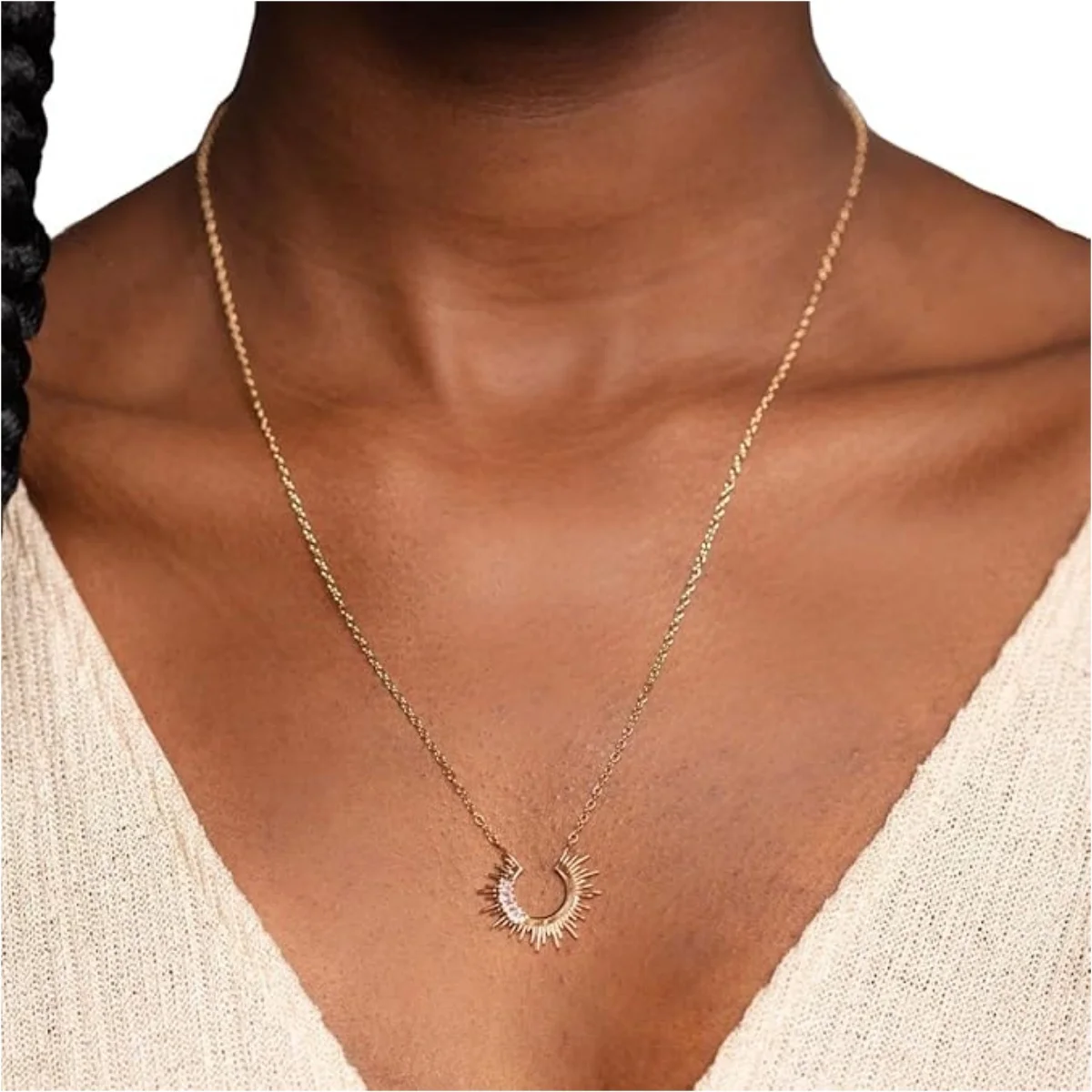 Trendy Moon Pendant Necklace for Women 2 Trendy Moon Pendant Necklace for Women - Image 2