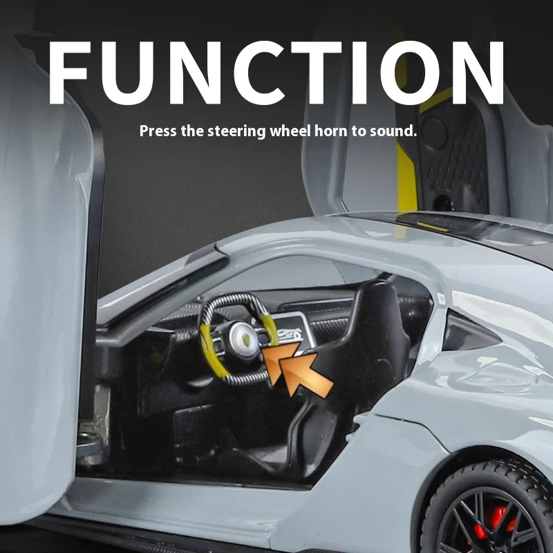 1:24 Gemera GT Diecast Model Car with Sound 4 1:24 Gemera GT Diecast Model Car with Sound - Image 4