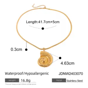 Gold Stainless Steel Shell Pendant Necklace 59 S18ed830fc0f3494ea689b0b947736e87h