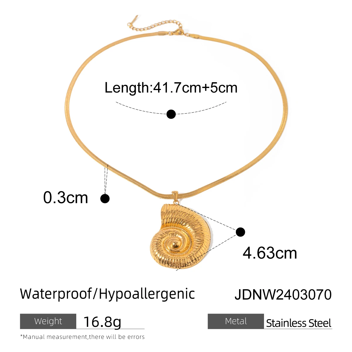 Gold Stainless Steel Shell Pendant Necklace 29 Gold Stainless Steel Shell Pendant Necklace - Image 29