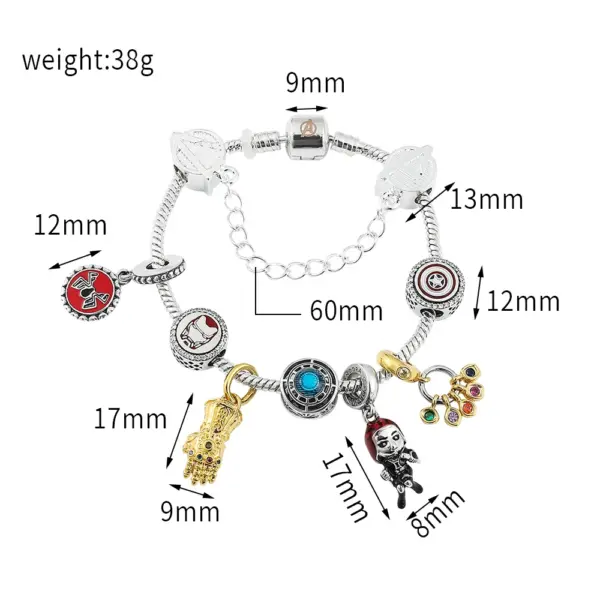 Iron Man Pendant Bracelet with Aesthetic Beads - Image 5
