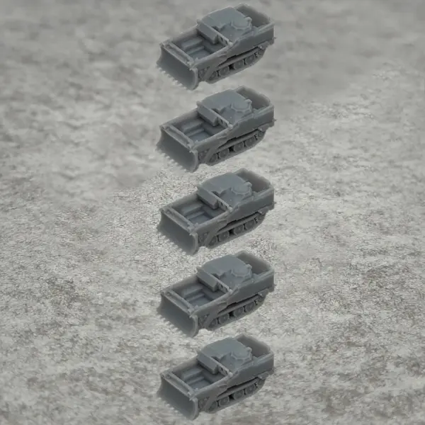 5PCS 1/700 350 M9 Armoured Bulldozer Model - Image 5