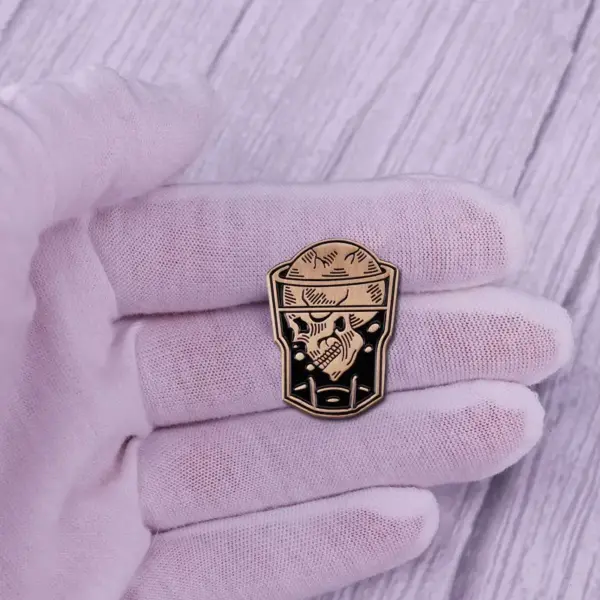 Whiskey Skull Enamel Lapel Pin for Collectors - Image 4