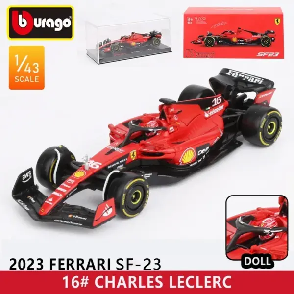 Bburago 1:43 F1 Racing Car Model Red Bull RB20 - Image 34