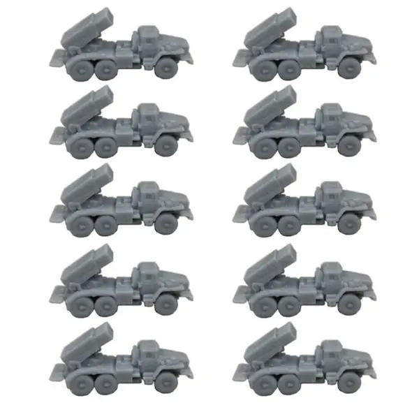 10PCS BM21 Hail Rocket Launcher Resin Model