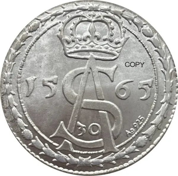 King of Poland 1565 30 Groszy Replica Coin - Image 4