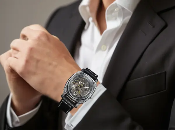 LONGLUX L8071 Retro Mechanical Leather Watch - Image 6