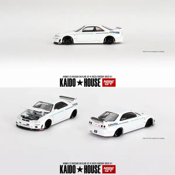 Skyline GT-R R33 Diecast Model 1:64 White - Image 4