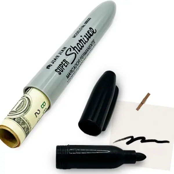 Discreet Black Marker Pen with Hidden Storage