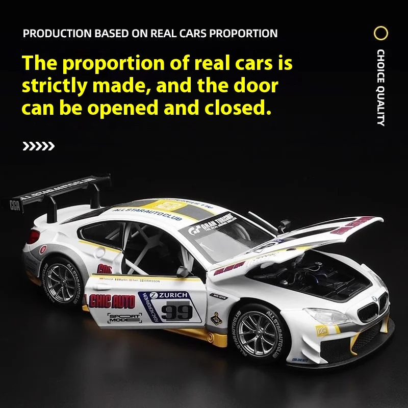 1:24 BMW M6 GT3 Diecast Racing Car Model 3 1:24 BMW M6 GT3 Diecast Racing Car Model - Image 3