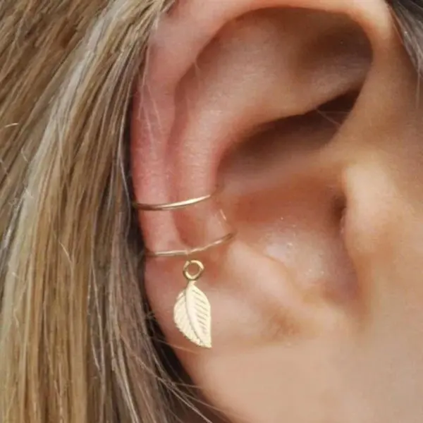 Geometric Rhinestone Clip Ear Cuff Earrings - Image 5
