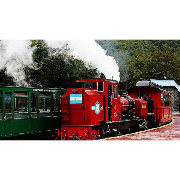Diecast 1/160 Argentine Red Steam Train Model - Image 5