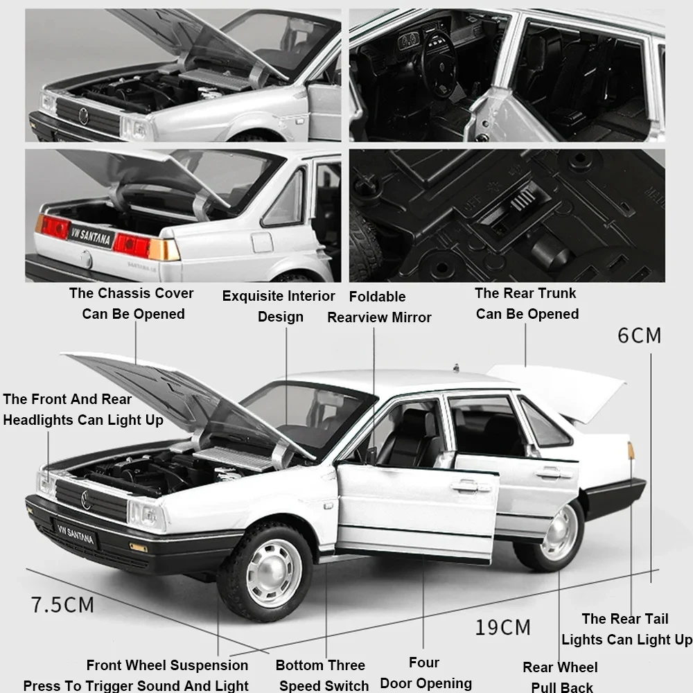1/24 Santana Alloy Diecast Car Model for Collectors 2 1/24 Santana Alloy Diecast Car Model for Collectors - Image 2