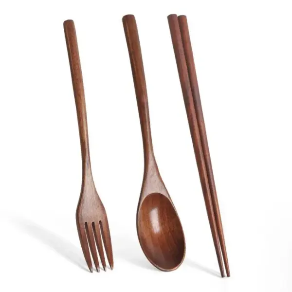 Wooden Portable Cutlery Set for Two - Image 5