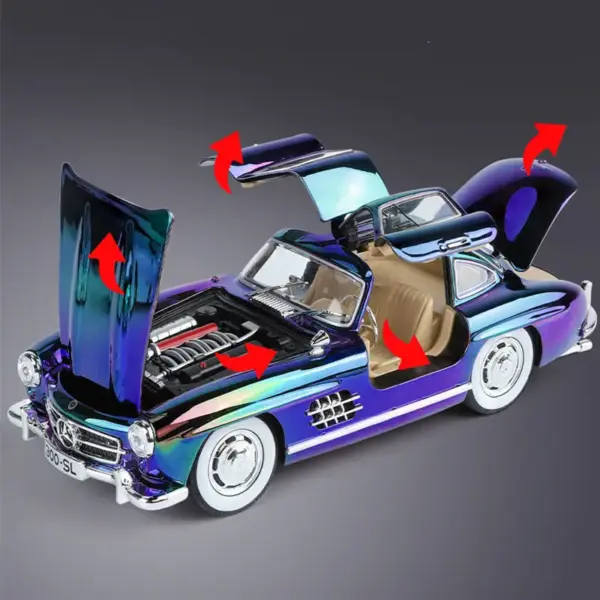 1:24 Alloy Benz 300SL Diecast Model Car - Image 3