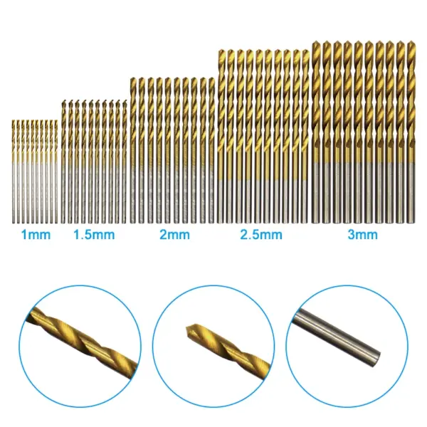 50pc Twist Drill Bit Set 1-3mm Woodworking - Image 4