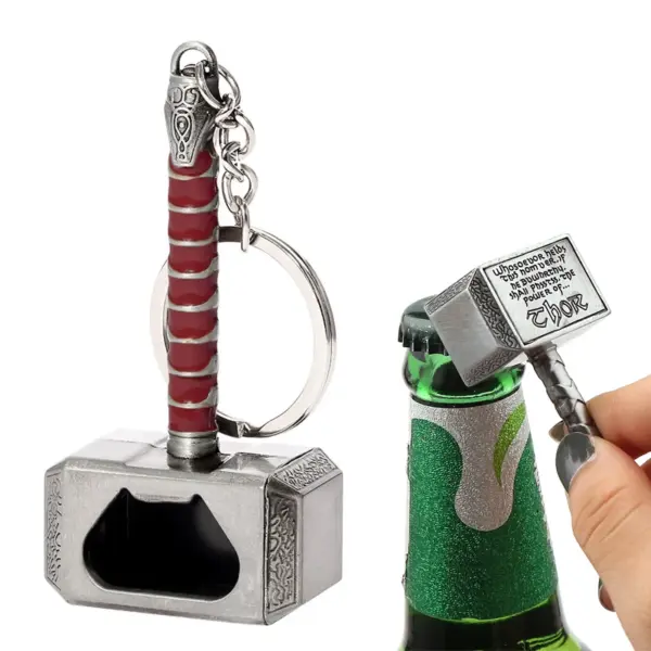 Thor Hammer Keychain Bottle Opener - Image 6
