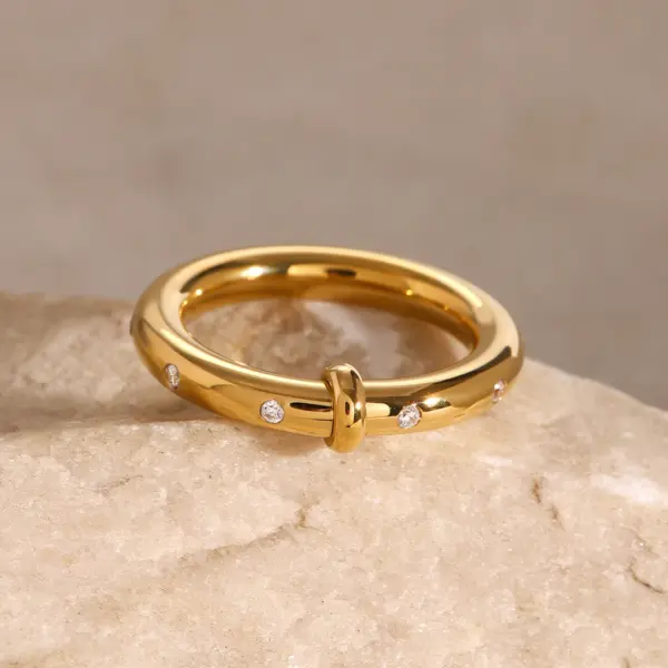 Zircon Ring for Men - 18K Gold Plated - Image 5