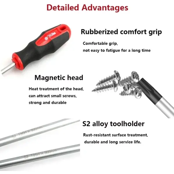 15.7 Inch Magnetic Torx Screwdriver Set S2 Steel - Image 3