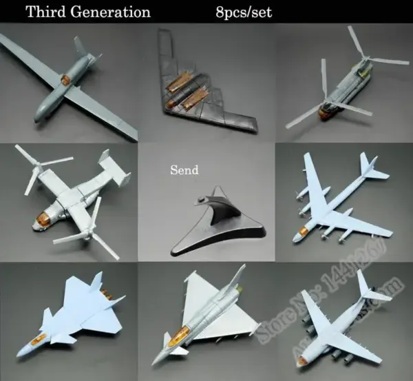 8 Piece 1:160 Scale Aircraft Model Set - Image 3
