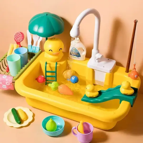 Kids Kitchen Sink Playset with Water Toys - Image 10