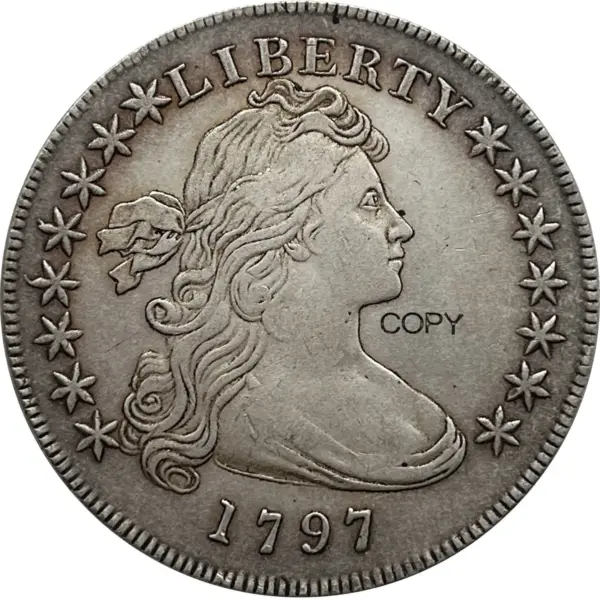 Draped Bust Small Eagle Silver Plated Coin - Image 5