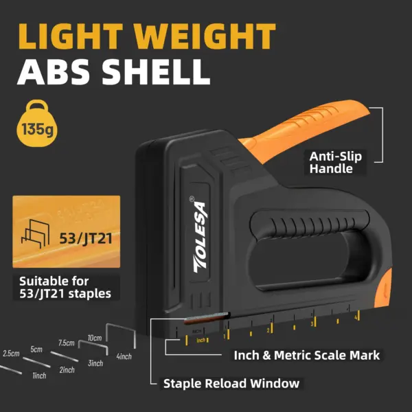 TOLESA Light-Duty Staple Gun with 1200 Staples - Image 2