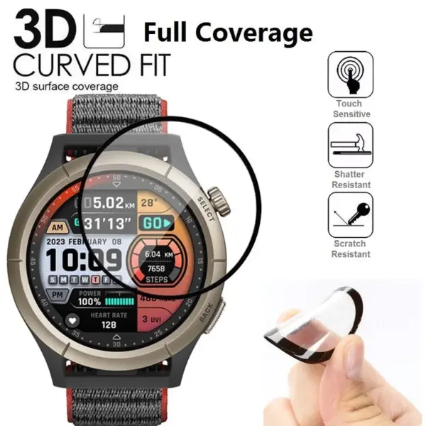 3PCS 3D Curved Screen Protector for Amazfit Cheetah - Image 2