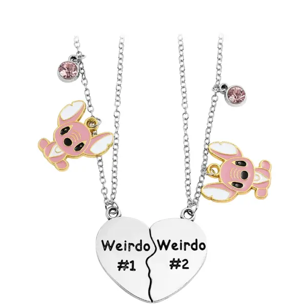 Disney Stitch and Angie Heart Pendant Necklace - Image 15