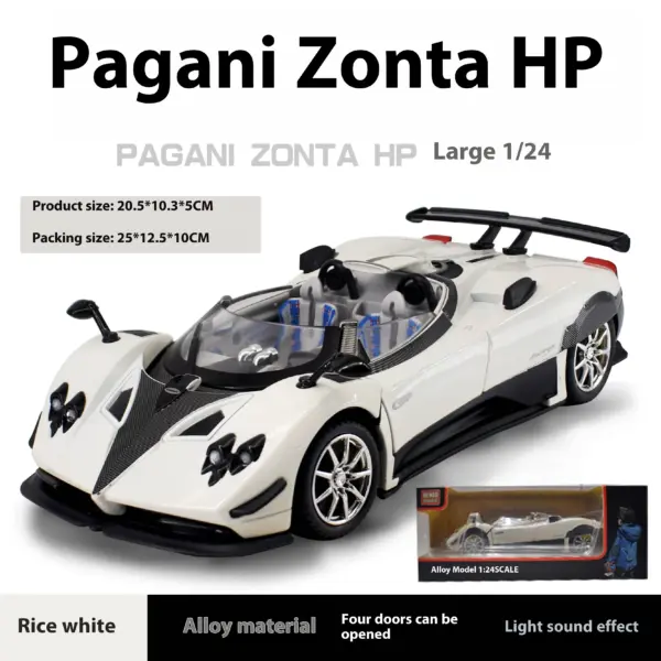 1:24 Pagani Zonda HP Barchetta Diecast Model - Image 11
