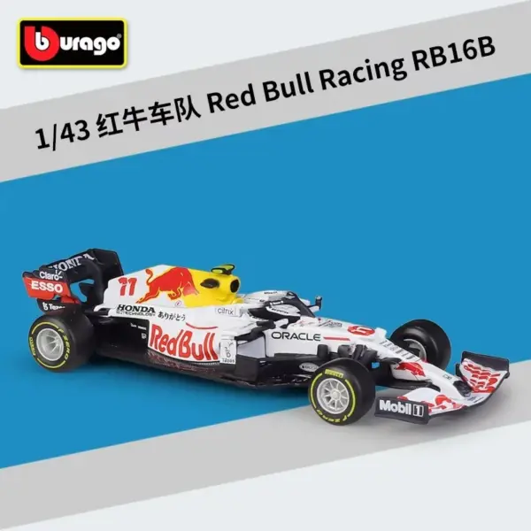 Bburago 1:43 RB16b Red Bull F1 Model Car - Image 4