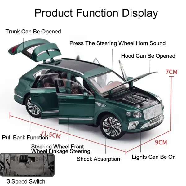 1:24 Bentayga Alloy Diecast SUV Miniature Model - Image 2