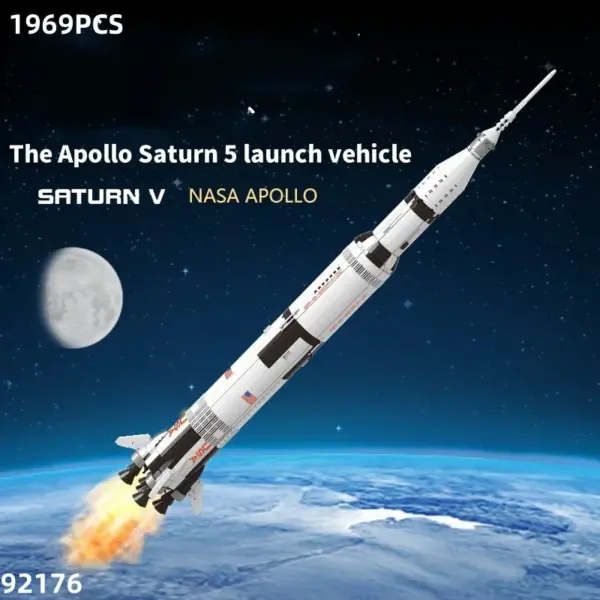 NASA Saturn V Space Rocket Brick Set 1969 Pieces - Image 5