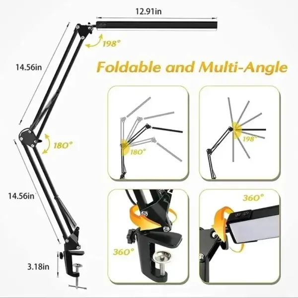 Dimmable 10W LED Desk Lamp with Clamp - Image 5
