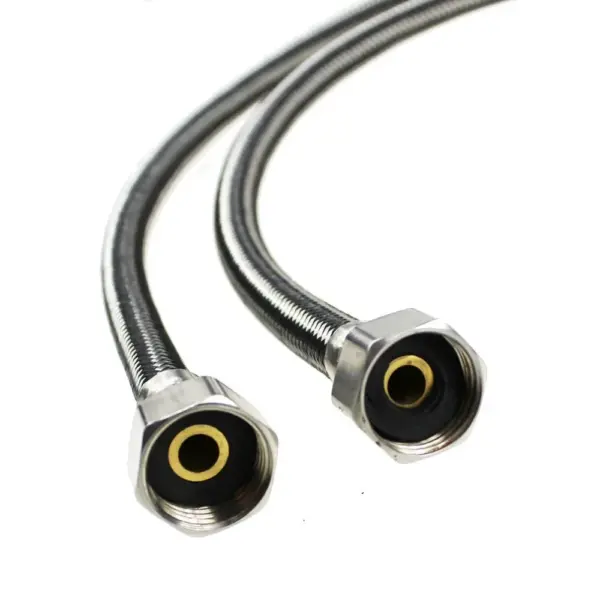 2pcs G1/2 60cm Stainless Steel Faucet Hoses - Image 3