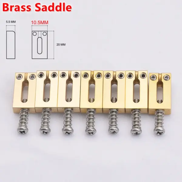Brass and Stainless Steel Guitar Bridge Set - Image 8
