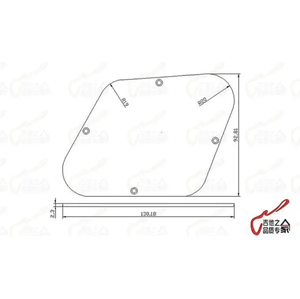 LP Electric Guitar Back Cover Plate Black - Image 5