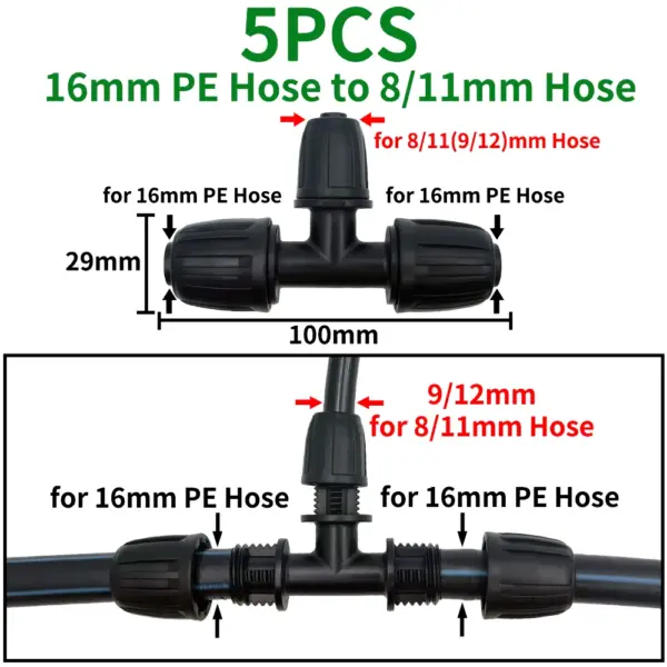 16mm PE Pipe Connector Splitter Tee Coupling - Image 9