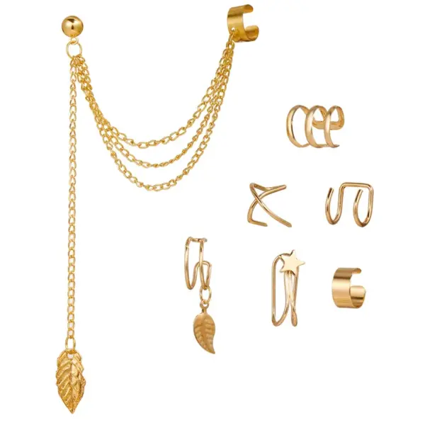 Long Tassel Ear Cuff Earrings Unisex Style - Image 10