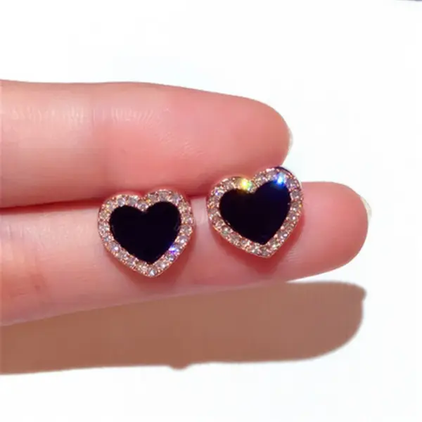 Red Heart Drop Earrings for Women - Image 9