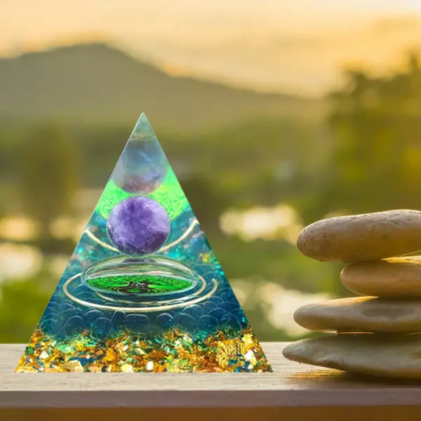 5cm Natural Stone Orgonite Pyramid Crystal - Image 4