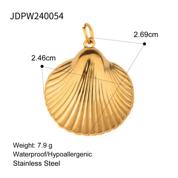 Stainless Steel Sea Shell Pendant Charm - Image 18