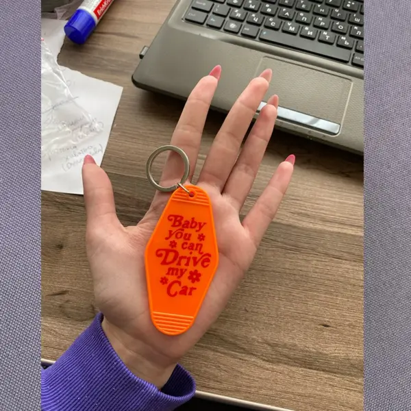 Orange Car Key Fob Keychain - Image 5