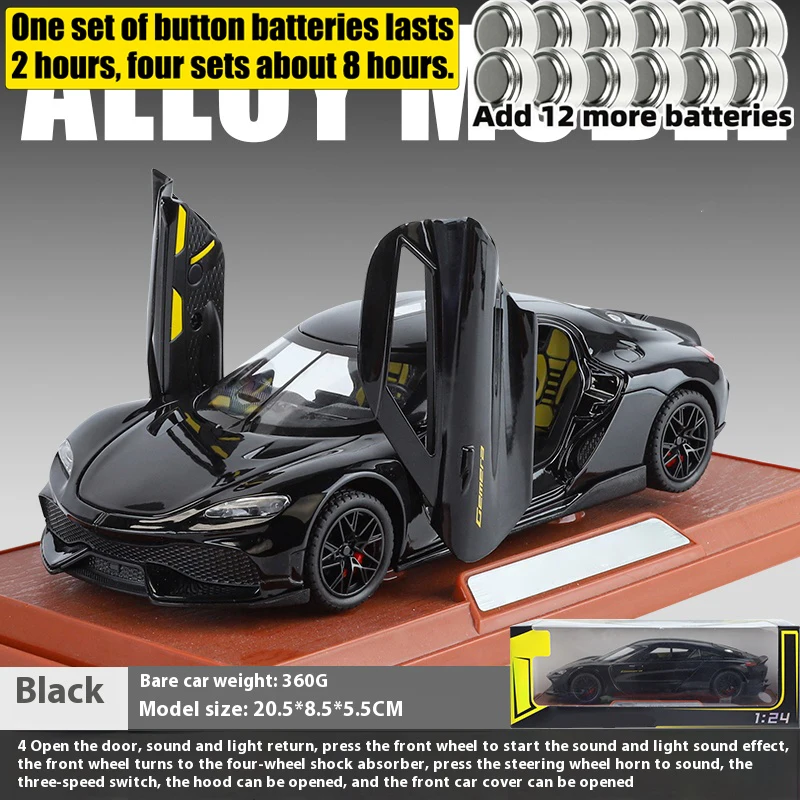 1:24 Gemera GT Diecast Model Car with Sound 7 1:24 Gemera GT Diecast Model Car with Sound - Image 7