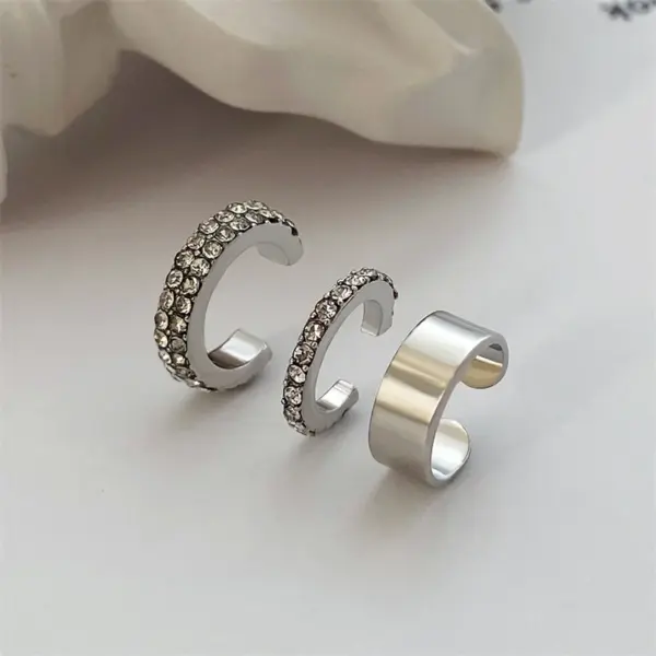 Silver Leaf Clip Earrings Set for Women and Men - Image 16