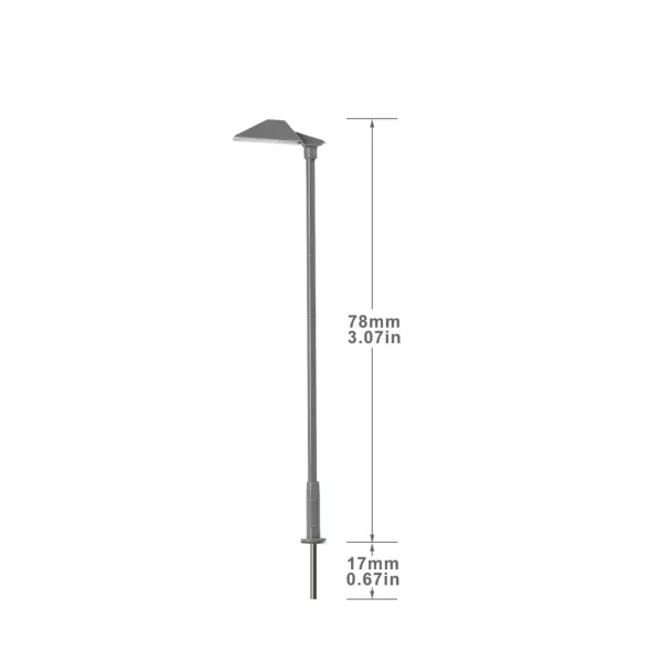 5pcs Metal Gray LED Street Lamps 1:100 Scale - Image 6