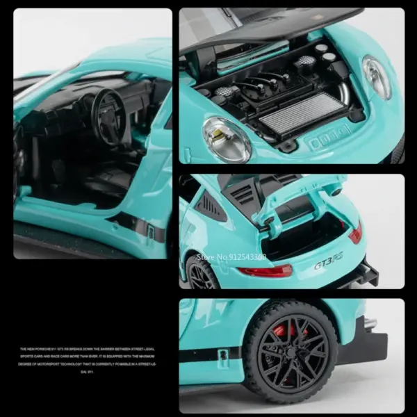 1:32 Scale Porsche GT3-RS Model Car with Sound - Image 3