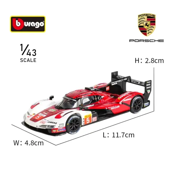 Bburago 1:43 Porsche 963 Diecast Model Car - Image 6