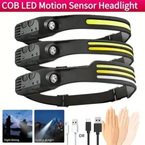 COB LED Sensor Headlamp Waterproof Rechargeable